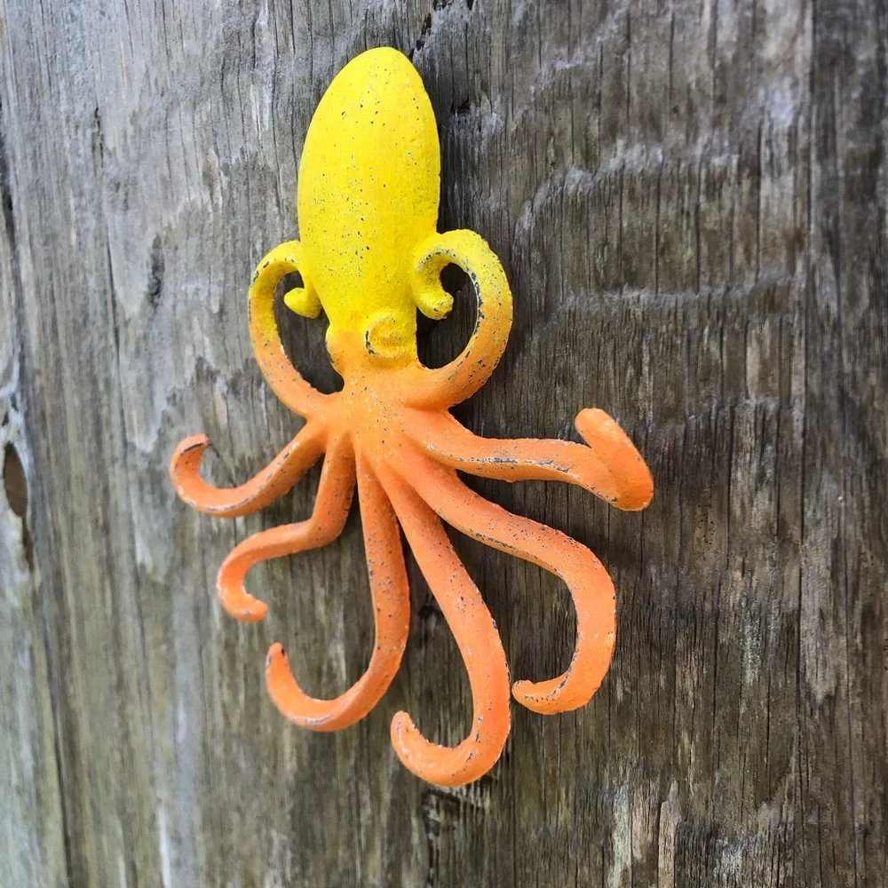 Orange and Yellow Octopus Wall Hook